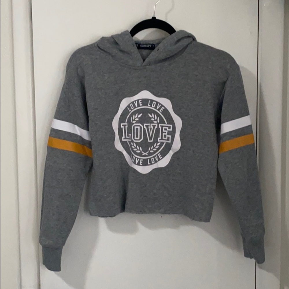 grey croptop hoodie